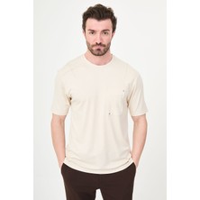 MCR Düz Slim Fit Bisiklet Yaka Cepli Bi-Stretch Interlok Erkek T-Shirt