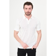 MCR Desenli Slim Fit Polo Yaka Erkek Triko T-Shirt