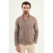 MCR Düz Slim Fit Uzun Kollu %100 Pamuk Erkek Gömlek