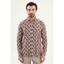MCR Desenli Slim Fit Uzun Kollu Erkek Gömlek