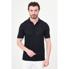 MCR Desenli Slim Fit Polo Yaka Erkek Triko T-Shirt