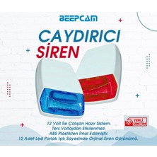 Beepcam Caydırıcı Alarm Sireni LED Işıklı Sahte Güvenlik Sireni 12V Kırmızı/mavi