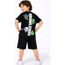 Cg Kids Brawl Stars Erkek Çocuk Tshirt & Şort Alt Üst Takım Sırt Baskı