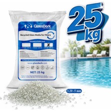 GlassBerk Cam Filtre Medyası (3.20-5.00 Mm) 25 kg Havuz Filitre Temizleme Su Arıtma Filtrasyon Filtreleme Kumu