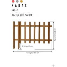 KARAS AHŞAP Ahşap Büyük Boy Kazıklı Bahçe Çiti Kapısı 100CM ×75CM