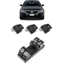 CME PARTS Volkswagen Vw Passat B6 2006-2011 Uyumlu Cam Açma Düğme Takımı Siyah 1 Adet Dörtlü 3 Adet Tekli