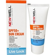 New Well SPF50+ Sun Cream 50 ml – Yüksek Koruma Güneş Kremi Uva Uvb & Mavi Işık Korumalı Nemlendirici Etkili