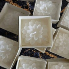 Dekor Çarşısı 15 Adet Kraft Kutulu Lotus Çiçeği Mum, Hediyelik, Nişan, Düğün, Sünnet, Söz, Kına, Doğum Günü