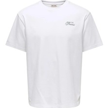 Only & Sons Onscaspian Airflex Process Boxy Ss Tee Erkek T-Shirt Beyaz (22037486)