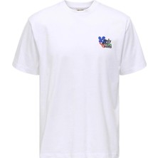 Only & Sons Onsfleuri Life Flower Rlx Ss Tee Erkek T-Shirt Beyaz (22037619)