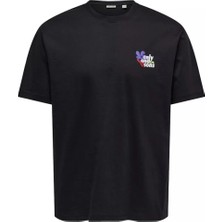 Only & Sons Onsfleuri Life Flower Rlx Ss Tee Erkek T-Shirt Siyah (22037619)