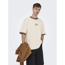 Only & Sons Onsles Classiques Caspian Boxy Ss Tee Erkek T-Shirt Bej (22037720)
