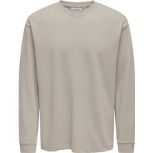 Only & Sons Onscaspian Airlfex Rlx Ls Tee Noos Erkek Tişört Gri (22031941)