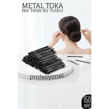 150’LI Siyah Metal Tel Toka Seti – Profesyonel Saç Şekillendirme Için 722416 Midastech