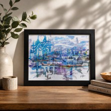 Derin's Design Art Sulu Boya Resim "mistik Liman"