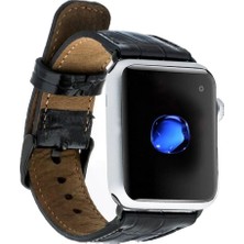 Kaia Life Apple Watch Uyumlu Deri Kordon 42-44-45MM Kroko Siyah