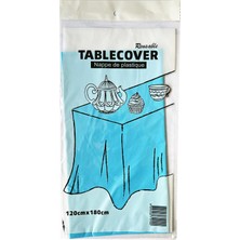 Omeyva Plastik Naylon Su Geçirmez Parti Piknik Renkli Masa Örtüsü - 120X180 Cm. - Açık Mavi - 1 Adet