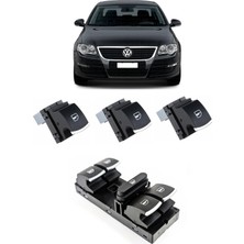 CME PARTS Volkswagen Vw Passat B6 2006-2011 Uyumlu Cam Açma Düğme Takımı Krom Detaylı 1 Adet Dörtlü 3 Adet Tekli