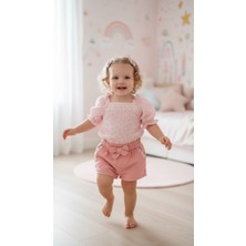 Balgüneş Dantel Detaylı Keten Şort Takım