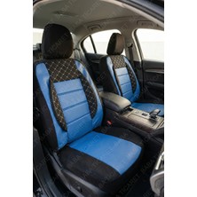 Citroen Ds3 Uyumlu Mavi Gofraj Kumaş Full Ortopedik Oto  Koltuk Kılıfı (Tam Takım Ön Arka )