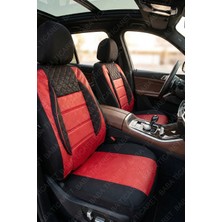 Fort Fiesta 1.5 Tdci Uyumlu Kırmızı Gofraj Kumaş Full Ortopedik Oto  Koltuk Kılıfı (Tam Takım Ön Arka )