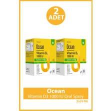 Ocean Vitamin D3 1000 IU Oral Sprey 20 ml 2 Adet Türkiye Menşeli D Vitamini İçerir