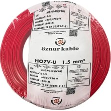 Öznur 1x1,5 Nya Kablo (Kırmızı 100 Metre)