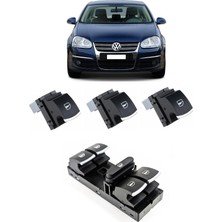 CME PARTS Vw Volkswagen Jetta Mk5 2005-2010 Uyumlu Cam Açma Düğme Takımı Krom Detaylı 1 Adet Dörtlü 3 Adet Tekli