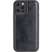 Kaia Life Apple iPhone 12 Pro Max Uyumlu Deri Arka Kapak Rst1 Siyah