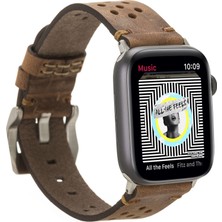 Kaia Life Apple Watch Uyumlu Deri Kordon Vigo 42-44-45MM G2 Kahve