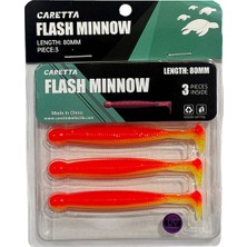 Caretta Flash Minnow 8cm 3.5gr 3 Adet Silikon Yem
