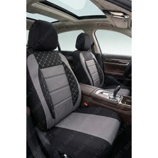 Opel Astra Sedan Uyumlu Gri Gofraj Kumaş Full Ortopedik Oto  Koltuk Kılıfı (Tam Takım Ön Arka )