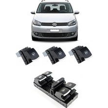 CME PARTS Volkswagen Touran 2003-2015 Uyumlu Cam Açma Düğme Takımı Krom Detaylı 1 Adet Dörtlü 3 Adet Tekli