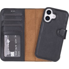Kaia Life Apple iPhone 17 Için, Hakiki Deri, El Yapımı Cüzdanlı Kılıf, Magsafe ile Uyumlu, Iç Yüzeyi Kadife, Siyah