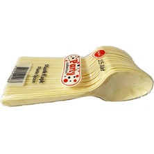Omeyva Plastik Krem Renk Kaşık - Parti Davet Piknik Çorba Yemek Kaşığı - 18 Cm. - 25 Adetlik Paket