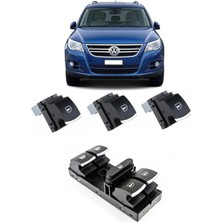 CME PARTS Vw Volkswagen Tiguan 2008-2015 Uyumlu Cam Açma Düğme Takımı Krom Detaylı 1 Adet Dörtlü 3 Adet Tekli