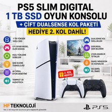 Sony Ps5 3,5 Ghz Saat Hızındaki 8 Çekirdekli Slim Digital 1 Tb SSD Oyun Konsolu + 2. Kol Hediye