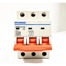 Hyundai 3p 50 Amper C Eğrisi 6 Ka Otomatik Sigorta