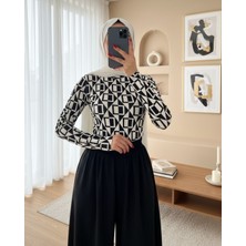 Moda Morfo Karışık Desen Yarım Boğazlı Bluz -Genel