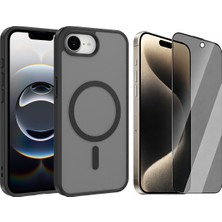 Vendas iPhone 17E Kılıf M-Safe Şarj Özellikli Zore Embos Babet Kapak + Hayalet Ekran Koruyucu