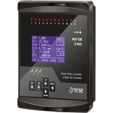Tense RGT-12E Svc 12 Kademe, Svc Uyumlu, Grafik LCD Ekranlı Trifaze Reaktif Güç Kontrol Rölesi