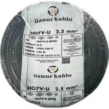 Öznur 1x2,5 Nya Kablo (Siyah 100 Metre)