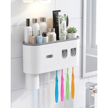Shekip Jewellery Banyo Organizer Diş Fırçası Tutucu Çift Dispenserli Raflı Çekmeceli