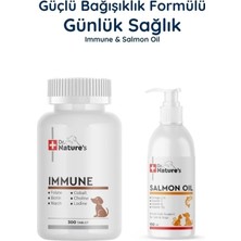 Dr. Nature's Köpek Immune Multivitamin 300 Tablet + Somon Yağı Omega 3 Seti Bağışıklık ve Deri Tüy Destek Paketi