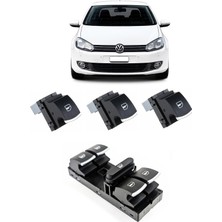 CME PARTS Vw Volkswagen Golf 6 Mk6 2009-2012 Uyumlu Cam Açma Düğme Takımı Krom Detaylı 1 Adet Dörtlü 3 Adet Tekli