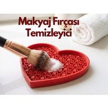 Print Zone Makyaj Fırçası Temizleyici Aparat - Tırtıklı Yüzey Fırça Yıkama Kasesi ve Temizleme Matı