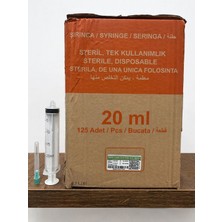 Berika 20 ml Steril Tek Kullanımlık Enjektör (125 Adet)– Luer Lock Uçlu, Sızdırmaz, Ölçekli Şırınga Seti
