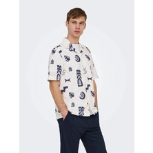 Only & Sons Onswhite Resort Reg Ss Shirt Erkek Gömlek Beyaz (22037244)