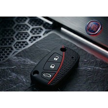 Keymatik Fiat Fiorino - Linea 3 Buton Anahtar Kumanda Koruma Kılıfı Petek Desenli
