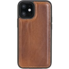 Kaia Life Apple iPhone 12 Mini Uyumlu Deri Arka Kapak RST2EF Taba